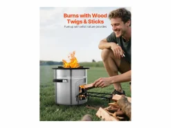 Estufa de Camping Rocket SucceBuy, Estufa de Leña Portátil de Acero Inoxidable, con Bolsa de Transporte, Puerta Simple, Estufa Cohete para Cocina y Calefacción^ Online
