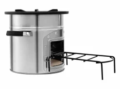 Estufa de Camping Rocket SucceBuy, Estufa de Leña Portátil de Acero Inoxidable, con Bolsa de Transporte, Puerta Simple, Estufa Cohete para Cocina y Calefacción^ Online