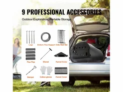 Estufa de Leña Portátil SucceBuy, 262 cm, Estufa de Camping para Barbacoa con Tubos para Exteriores Negro
