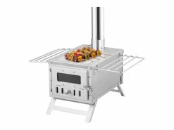 Brasero|Estufa de Leña Portátil SucceBuy, 202 cm, Estufa Barbacoa para Tienda de Campaña con Tubos
