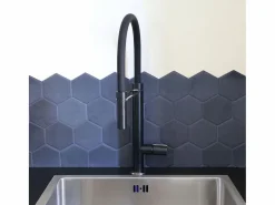 Essebagno Grifo De Cocina|Exil Grifo mezclador de fregadero con ducha extraíble y efecto acero inoxidable