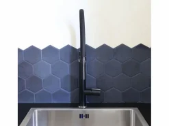 Essebagno Grifo De Cocina|Exil Grifo mezclador de fregadero con ducha extraíble y efecto acero inoxidable