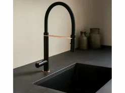 Essebagno Exil Mezclador monomando de lavabo con teleducha en y oro rosa Negro Online