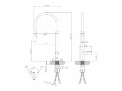 Essebagno Exil Mezclador monomando de lavabo con teleducha en y oro rosa Negro Online