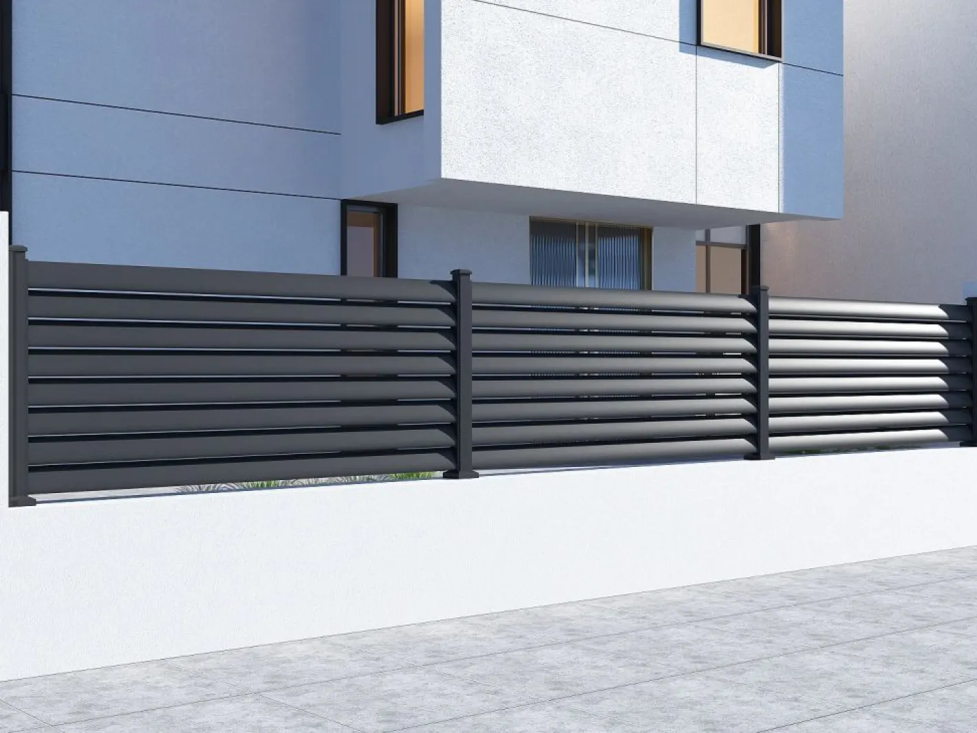 EXPERTLAND Cercados Y Ocultación|Extensión de valla tipo persiana para instalar en aluminio antracita - H80 x L173 cm - BAROMA