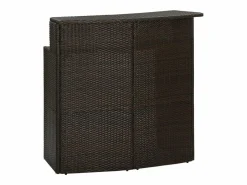 Garden Furniture Farid Mesa alta de jardín ratán sintético marrón 120x55x110 cm Marru00f3n New