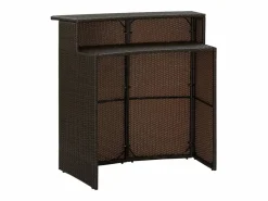 Garden Furniture Farid Mesa alta de jardín ratán sintético marrón 120x55x110 cm Marru00f3n New