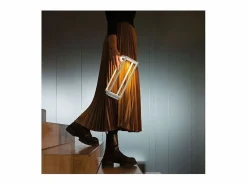Farol de mesa para hogar LED 2,2w a pilas IP54 Azafrán 3000K 12h potencia máxima en aluminio Blanco New