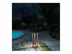 Farol solar para el hogar, 2,2 W, LED, funciona con pilas, IP54, color azafrán corten Marru00f3n