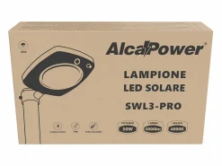 Farola LED solar 3000lm crepuscular + pir + control remoto Negro Clearance
