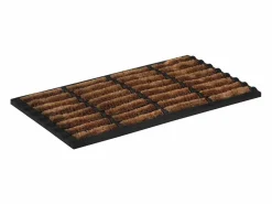 Felpudo rectangular de goma y fibra de coco 45x75 cm ES211809 Marru00f3n Outlet