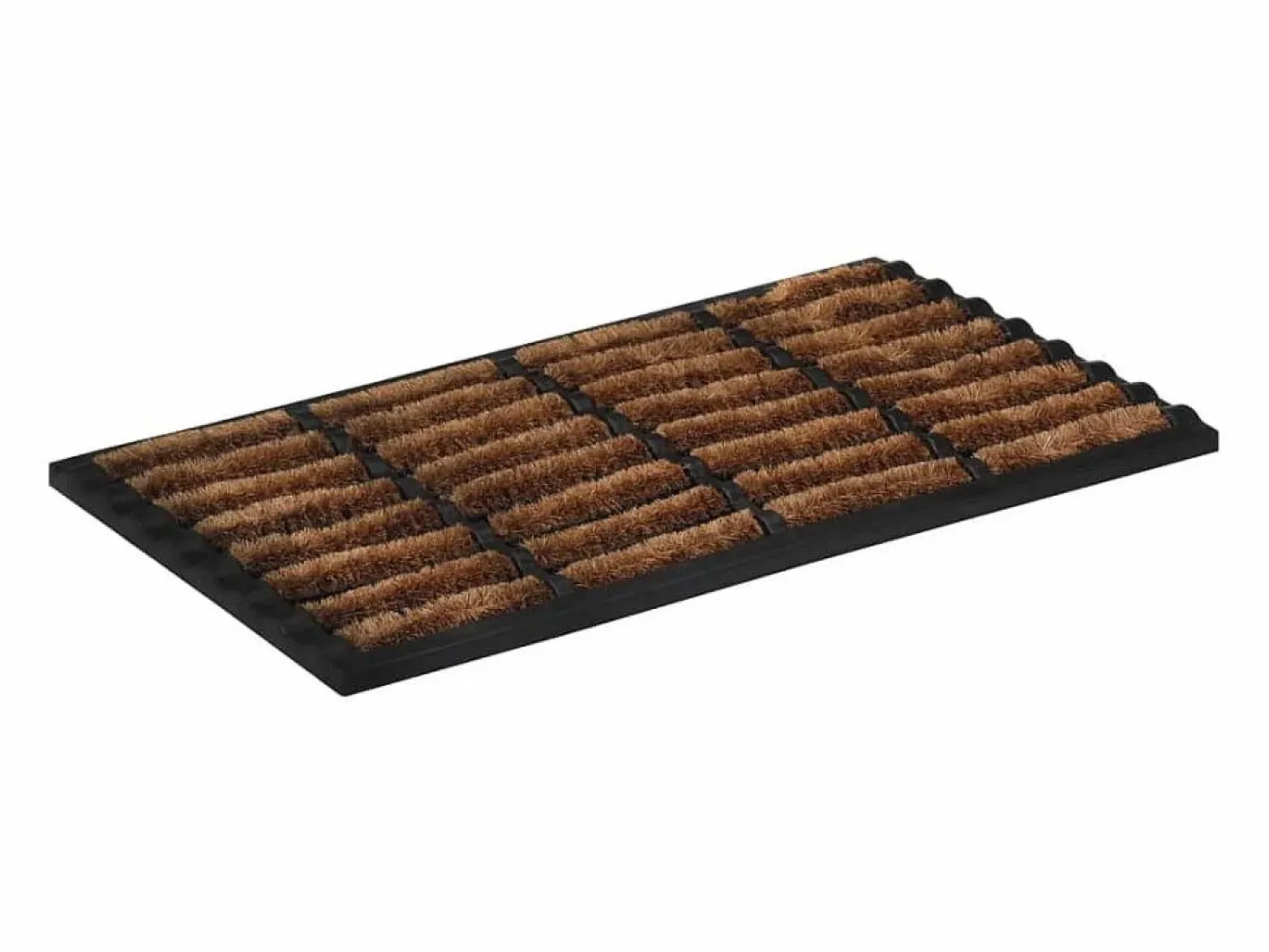 Felpudo rectangular de goma y fibra de coco 45x75 cm ES211809 Marru00f3n Outlet