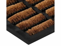 Felpudo rectangular de goma y fibra de coco 45x75 cm ES211809 Marru00f3n Outlet