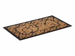 Felpudo rectangular de goma y fibra de coco 45x75 cm ES167329 Marru00f3n Online