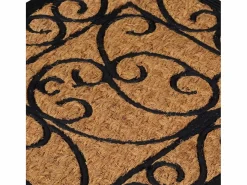 Felpudo rectangular de goma y fibra de coco 45x75 cm ES167329 Marru00f3n Online
