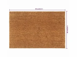 Felpudo semicircular de fibra de coco natural 60x90 cm ES499734^ New