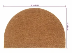 Felpudo semicircular de fibra de coco natural 60x90 cm ES786191^ Clearance