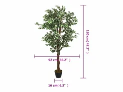 Planta Artificial|Ficus artificial 630 hojas 120 cm