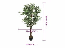 Ficus artificial 378 hojas 80 cm Verde New