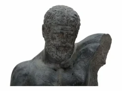 Figura decorativa busto de hombre en resina negra Ercole^ Outlet