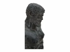 Figura decorativa busto de hombre en resina negra Ercole^ Outlet