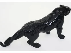 MCW Figurita decorativa pantera con collar, alto brillo con collar Negro Hot