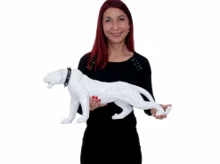 MCW Figurita decorativa pantera con collar, alto brillo con collar Blanco Clearance