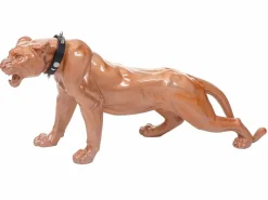 Figurita decorativa pantera con collar, antiguo alto brillo con collar^MCW New