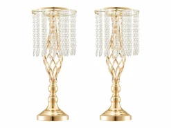 Florero SucceBuy - Juego de 12 Jarrones de Cristal de 49 cm, s, con Diseño Floral, para Bodas y Ceremonias, Metal/^ Sale