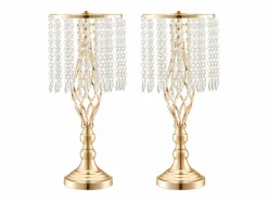 Florero SucceBuy - Juego de 12 Jarrones de Cristal de 49 cm, s, con Diseño Floral, para Bodas y Ceremonias, Metal/^ Sale