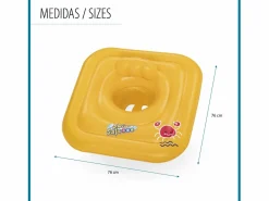 Bestway Flotador Hinchable para Bebés de 1 a 2 años Swin Safe 72x24 cm con Asiento Incluido Color Amarillo Outlet