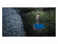 Foco solar LED de suelo de 1,3 W con batería y fotovoltaico, IP65, oscuro Gris Outlet