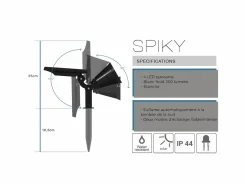 Lumisky Iluminación Exterior|Energía Solar|Foco solar 200LM SPIKY