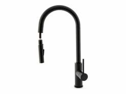 Essebagno Foga Mezclador de fregadero con teleducha extraíble en mate Negro Hot