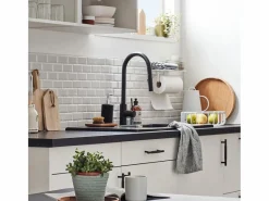 Essebagno Foga Mezclador de fregadero con teleducha extraíble en mate Negro Hot