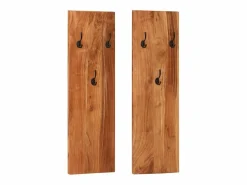 Folker Percheros de pared 2 uds madera maciza de acacia 36x3x110 cm^Garden Furniture Discount