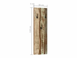 Garden Furniture Folker Percheros de pared 2 uds madera maciza reciclada 36x3x110 cm Rojo Hot