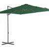 Garden Furniture Sombrilla|Forest Park Sombrilla jardín voladiza palo de acero verde 250x250 cm