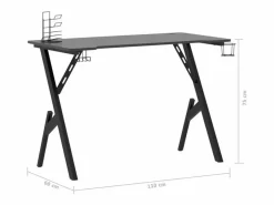 François-Étienne-Luc Escritorio gaming con patas en forma de Y 110x60x75 cm^Garden Furniture Discount