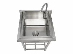 Fregadero de acero inoxidable SucceBuy de un solo seno para uso comercial, 55 x 50 x 95 cm^ Best