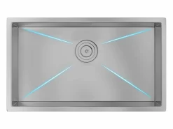 Vente-unique Fregadero de acero inoxidable - 55x45 cm - - SOELA Gris Hot
