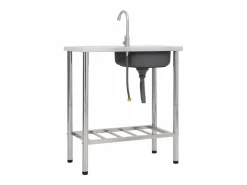 Fregadero de camping de un seno y grifo acero inoxidable ES475193^