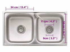 Fregadero|Fregadero de camping doble con grifo de acero inoxidable