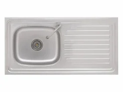 Fregadero de camping individual con grifo de acero inoxidable Plateado Best