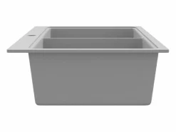 Fregadero de cocina bajo encimera de granito blanco y con doble cubeta Gris New