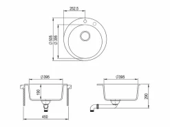 Fregadero de cocina 50.5x50.5x19 valencia^Vicco Clearance