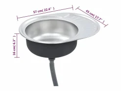 Fregadero de cocina con colador y sifón ovalado de acero inoxidable Plateado Discount