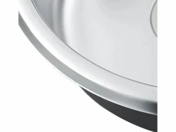 Fregadero de cocina con colador y sifón de acero inoxidable Plateado Outlet
