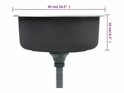 Fregadero de cocina con colador y sifón de acero inoxidable Plateado Outlet