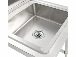 Fregadero de cocina con un seno acero inoxidable ES979477 Plateado Outlet